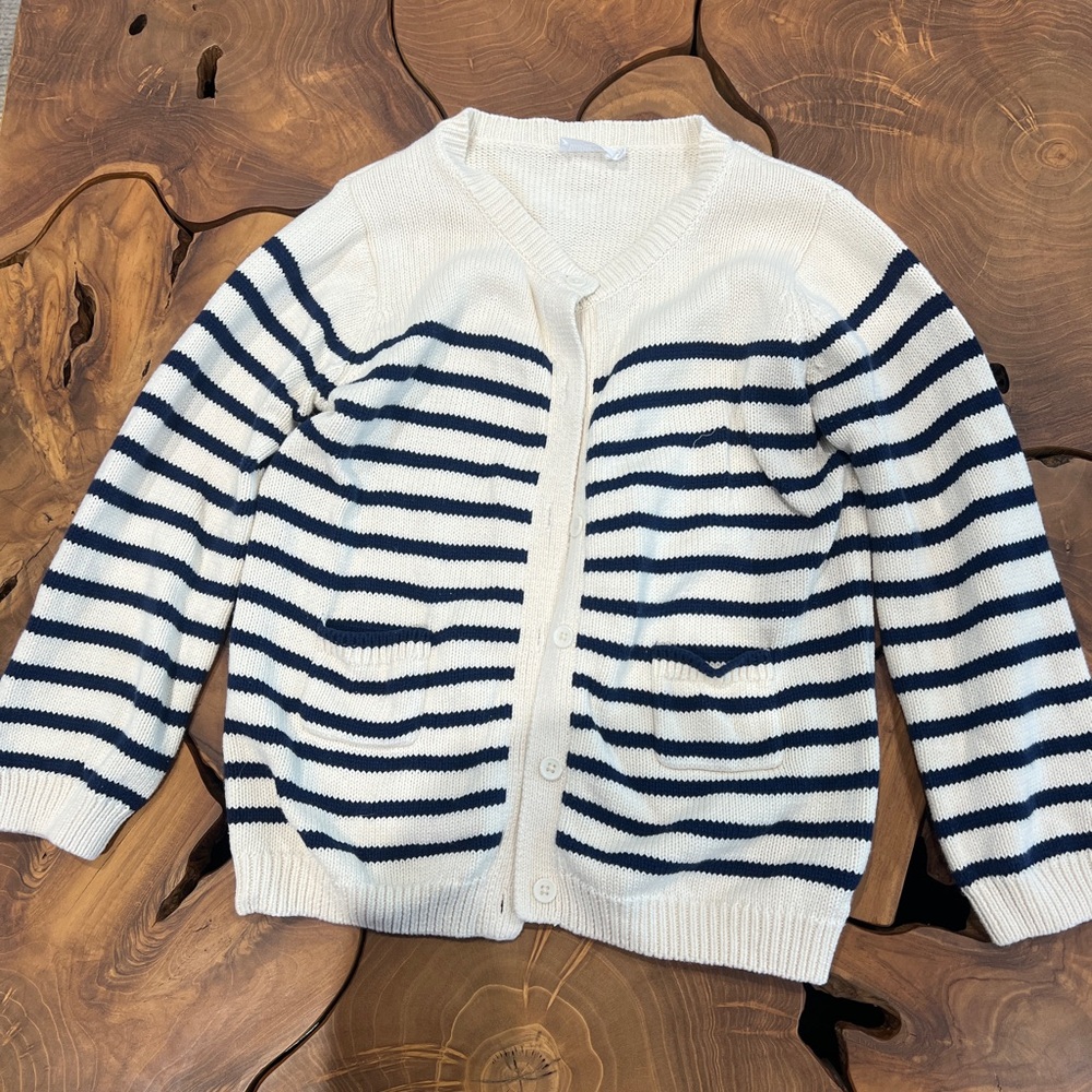 Minnow navy striped cardigan